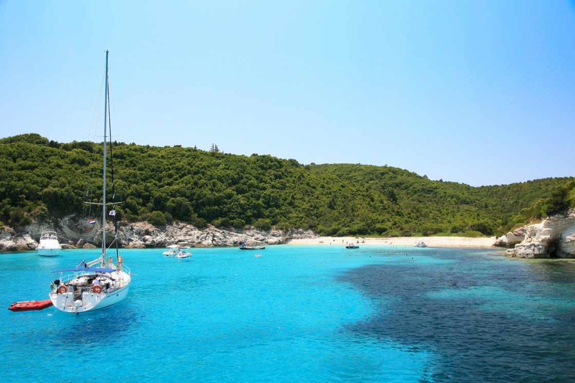 'Yacht in the bay. Corfu. Greece.' - Corfù