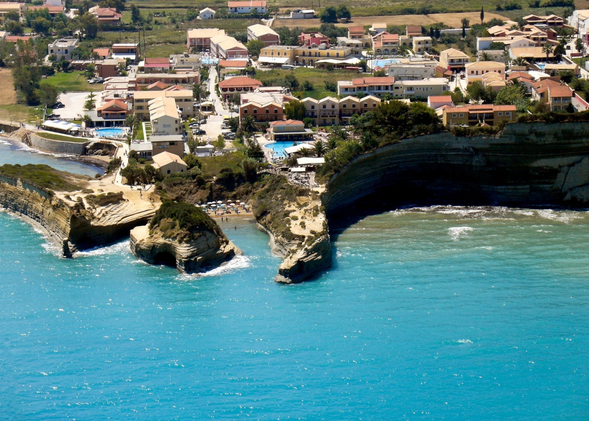 '"Canal d'amour" Sidari Corfu, aerial.' - Corfù