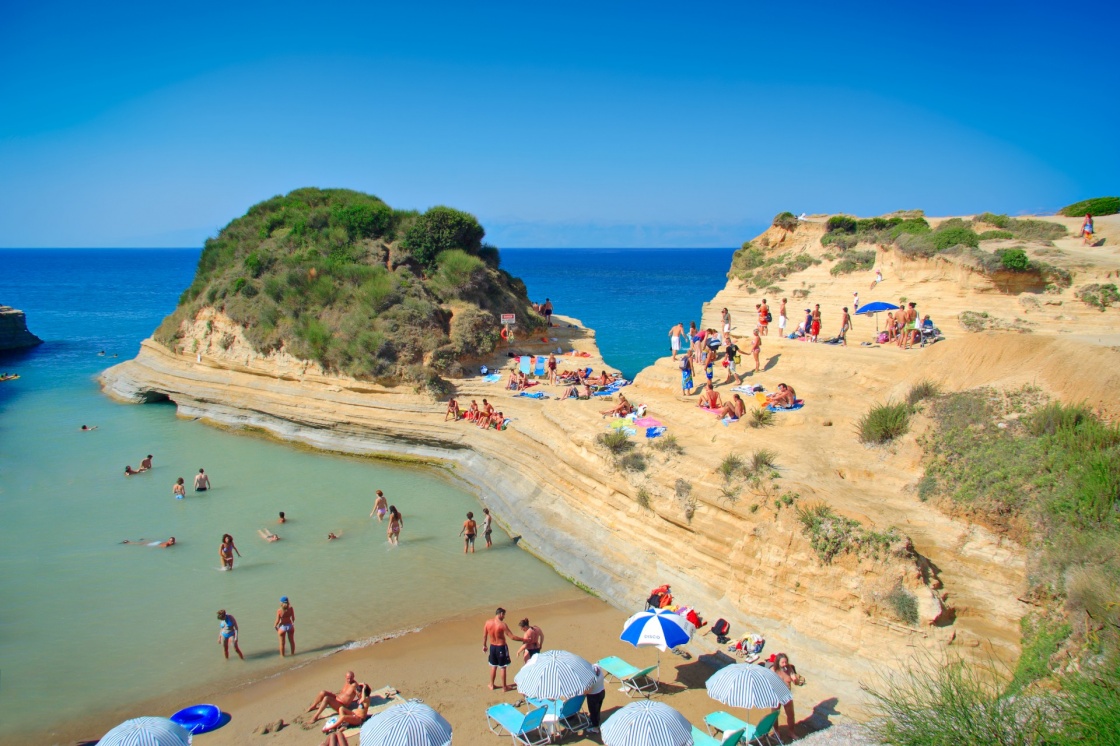 'People at the Canal d’ amour beach on Corfu island, Greece' - Corfù